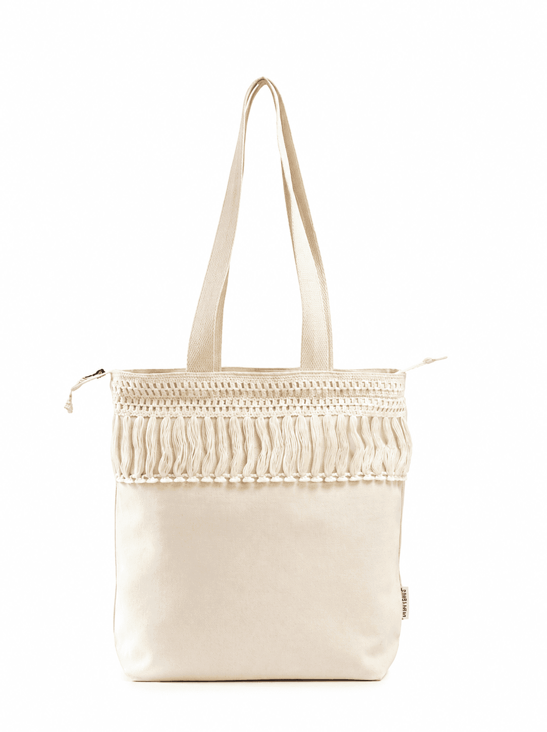 Multifloral bloom Hand-Painted Lace Tote Bag detail 3