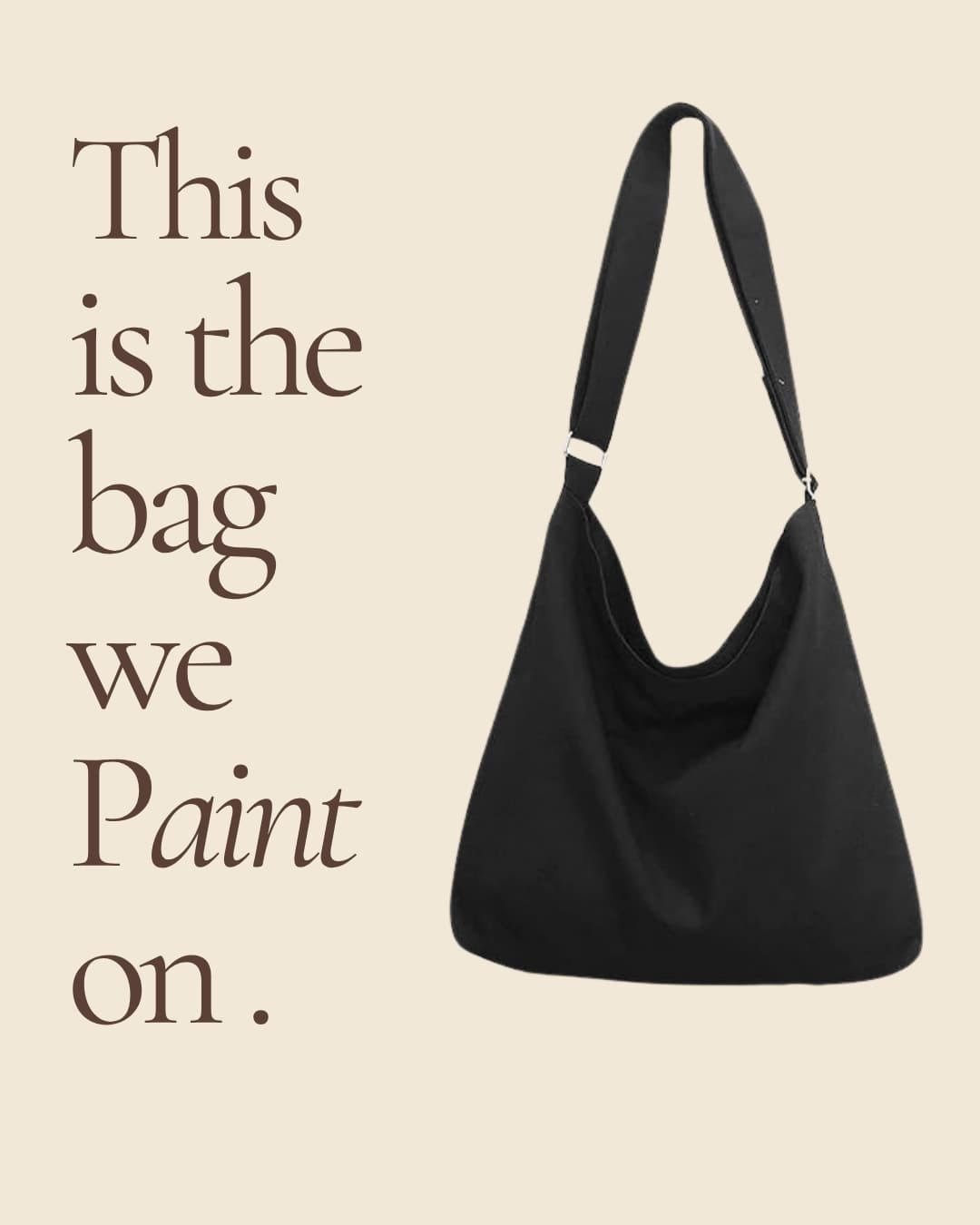 Rose Bunch Hand-Painted Shoulder Bag (Black) detail 3