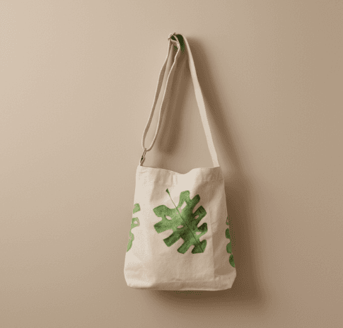 Monstera Leaf Hand Painted Shoulder Bag — hand-painted by Brushup