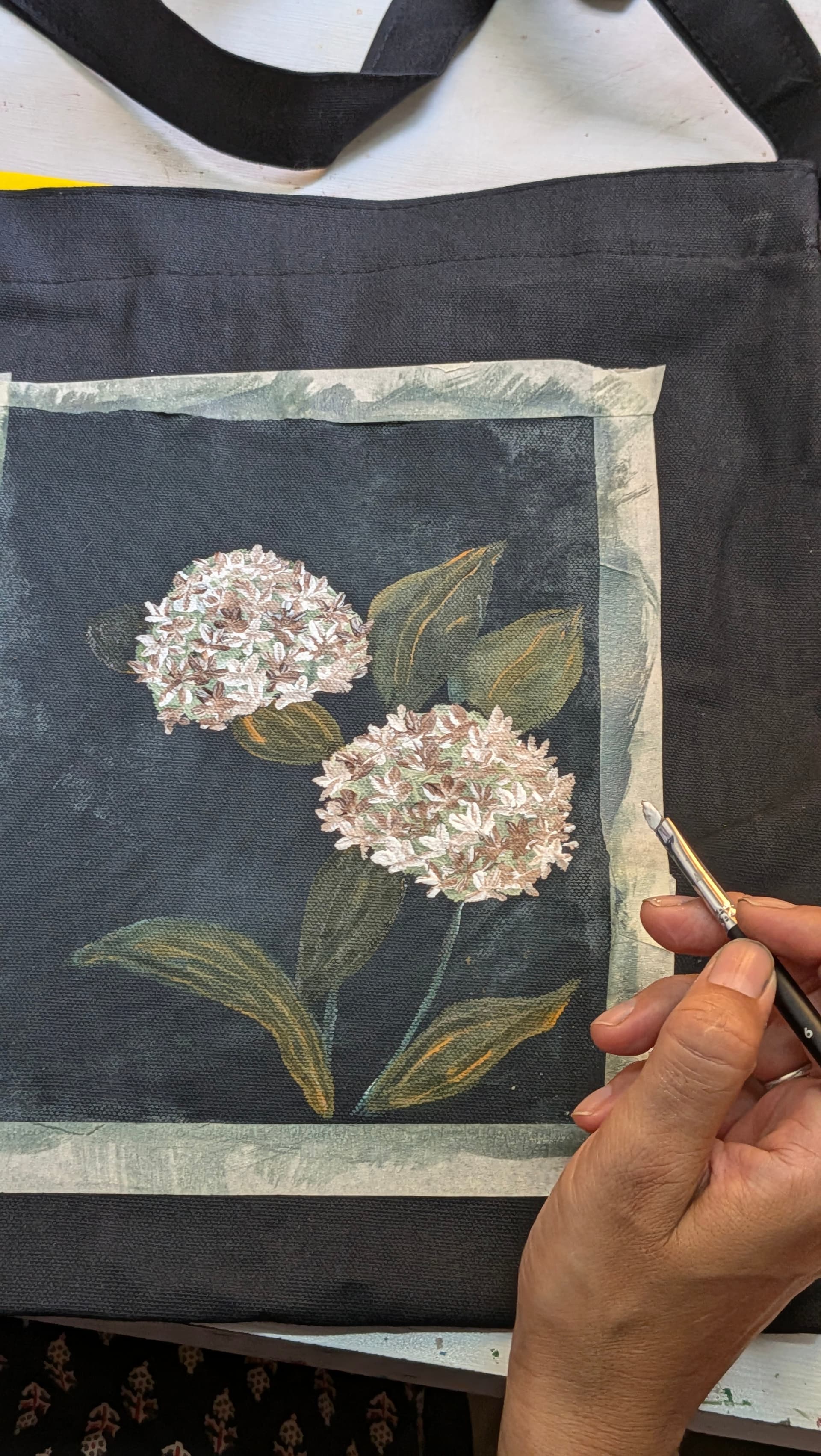 Vintage Botanicals Hand-Painted Shoulder bag  detail 6