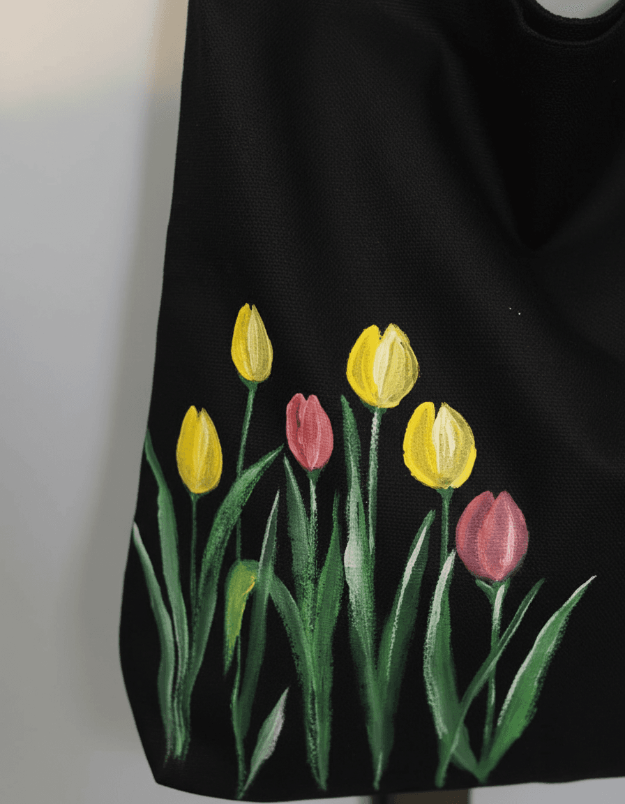 Tulip Hand-Painted Shoulder Bag detail 2