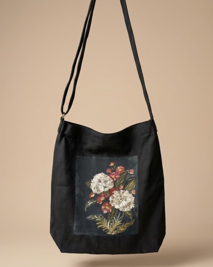 Vintage Botanicals Hand-Painted Shoulder bag  detail 2