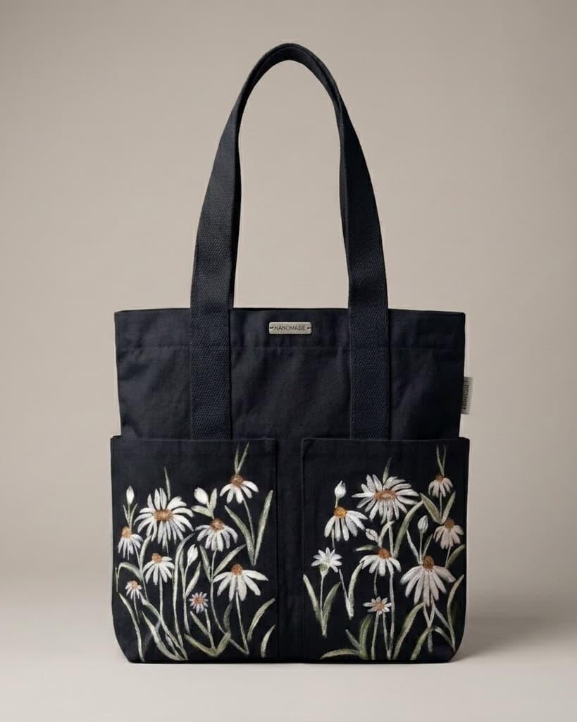 Daisy Hand-Painted Canvas Tote Bag — hand-painted by Brushup