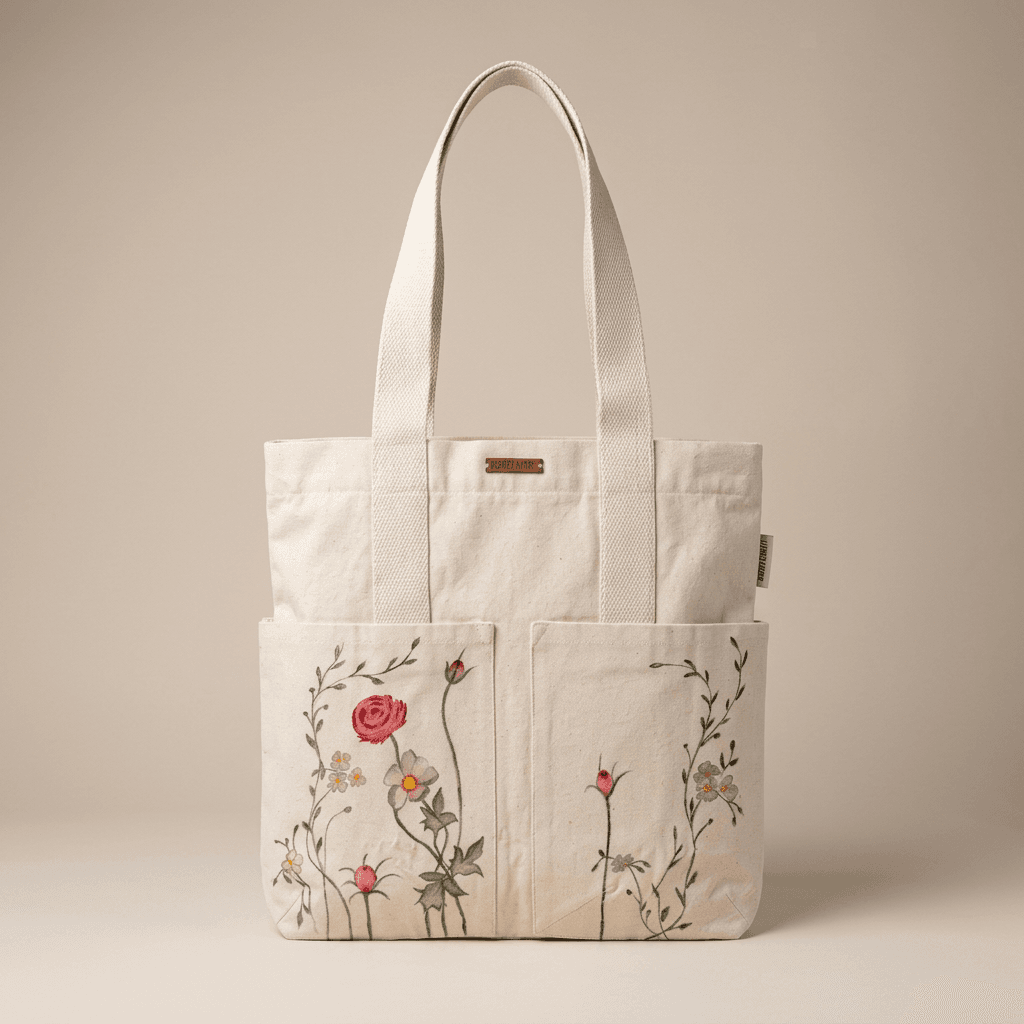 Brushup hand-painted bag detail