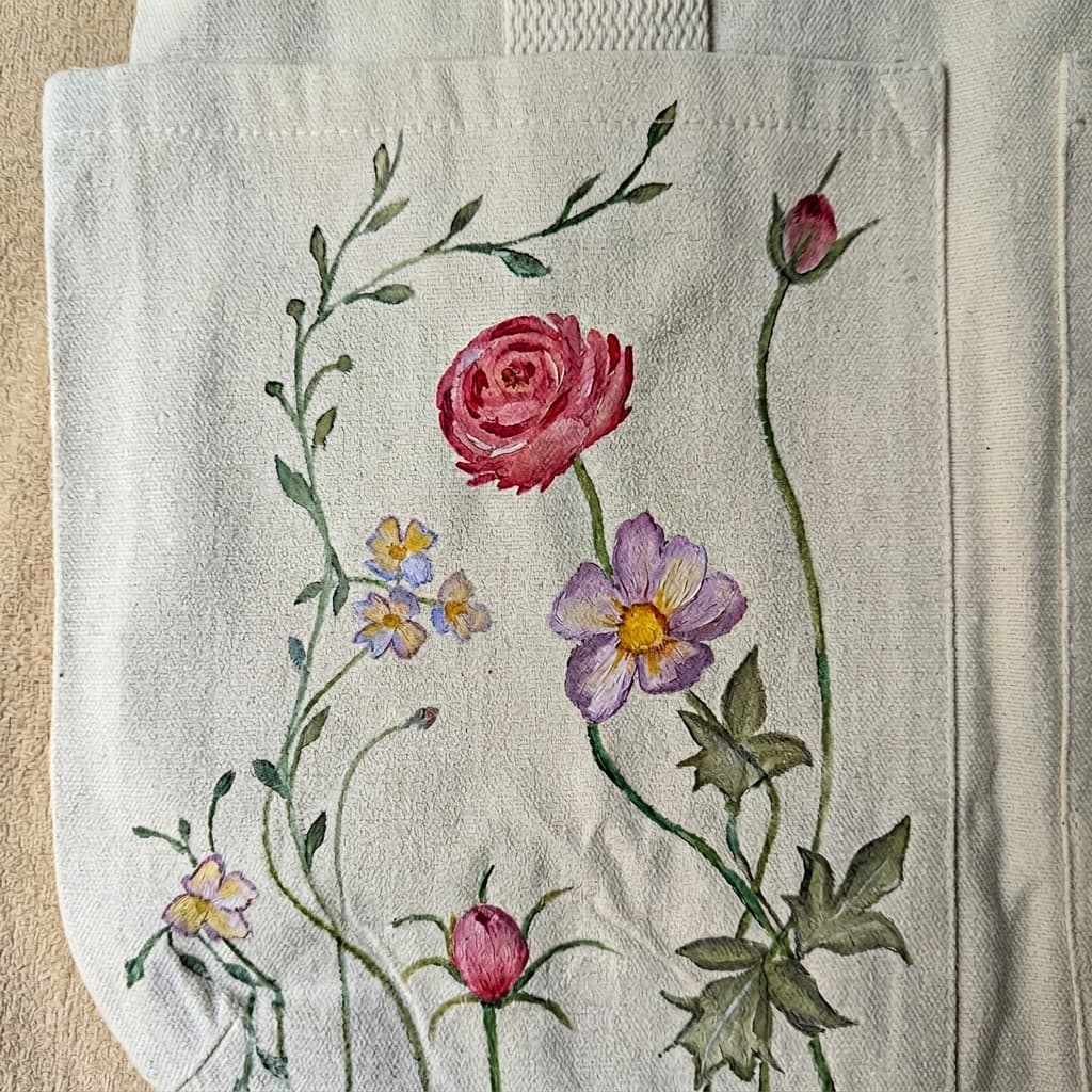 Spring Hand-Painted Canvas Tote Bag — hand-painted by Brushup
